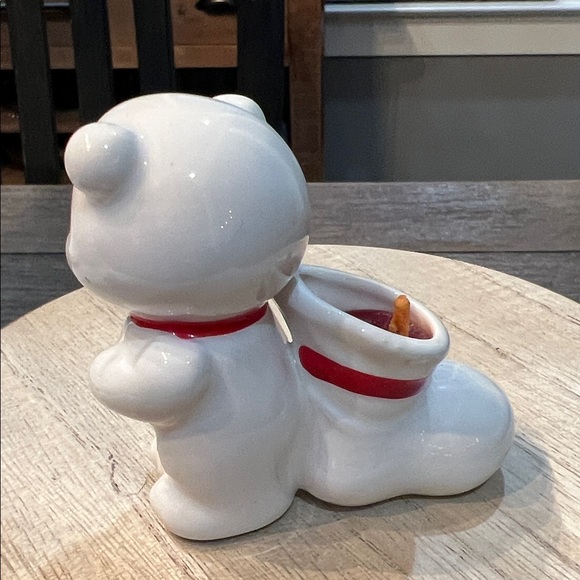 RUSS White Bear Candle Holders with Red Accents - Picture 13 of 15